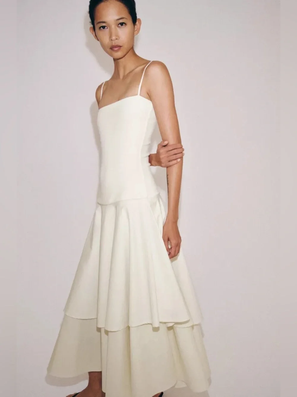 ZARA RUFFLED COMBINATION DRESS - Picture 3 of 9